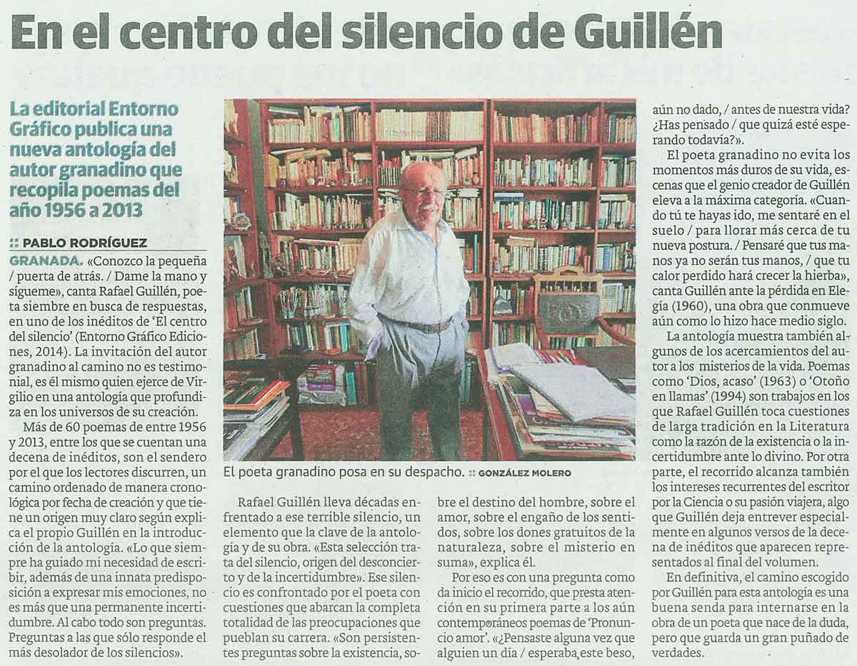 Reseña del libro "El centro del silencio", de Rafael Guillén